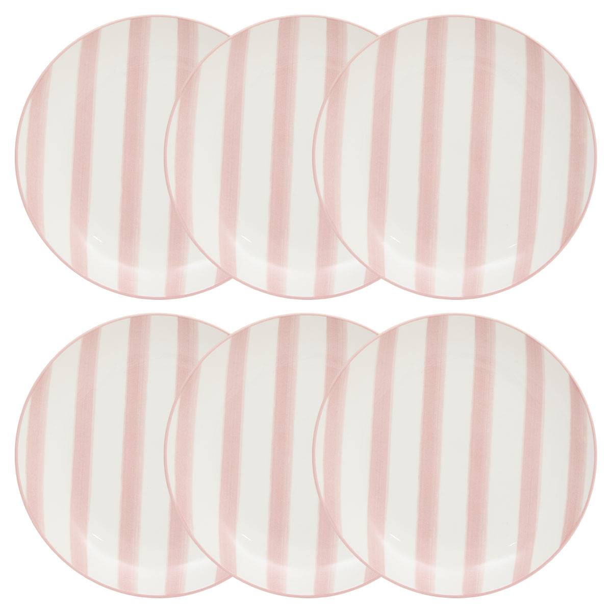 Set of 6 dessert plates "Charlie" Porcelain, D.19 cm Pink