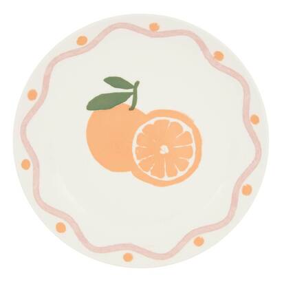 Set of 6 dessert plates "fruity" porcelain, d.19 cm