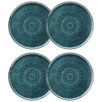 Set of 4 flat plates "eva" ceramic, d.27.2 cm, blue
