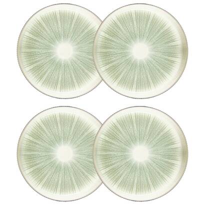 Set of 4 deep plates "eva" ceramic, d.18 cm, green