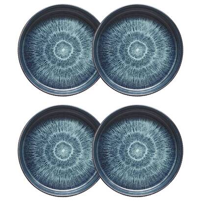 Set of 4 deep plates "eva" ceramic, dia. 18 cm, blue