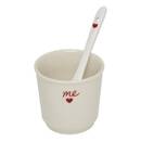 Set of 2 cups "Valentine" 100 ml, New Bone China (Porcelain), White White