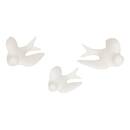 Set of 3 Wall Decorations "Rose Flower" White, 15.5x10 cm White
