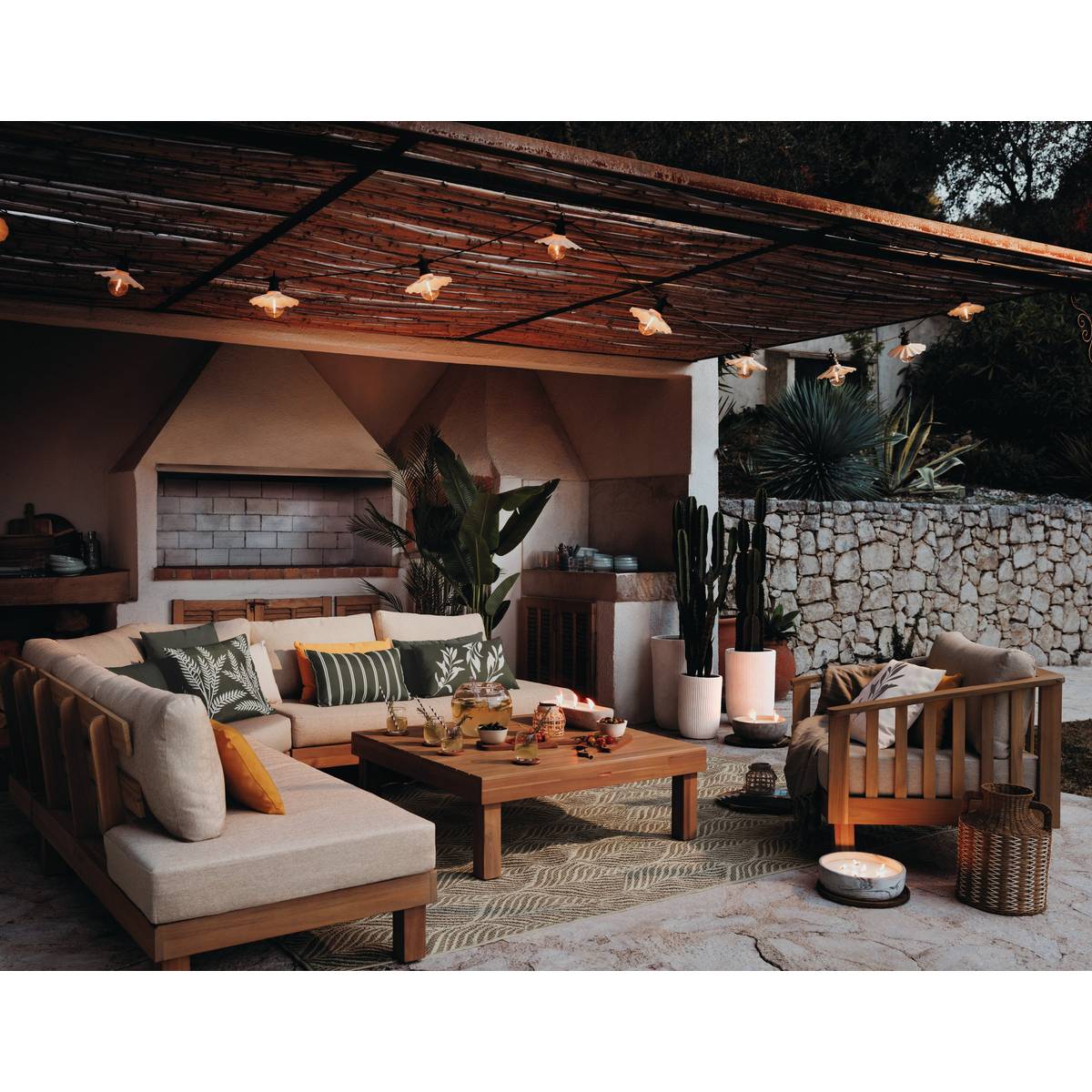 Outdoor Cushion Cover "Tileo" 40 x 40 cm, Polyester, Beige Beige