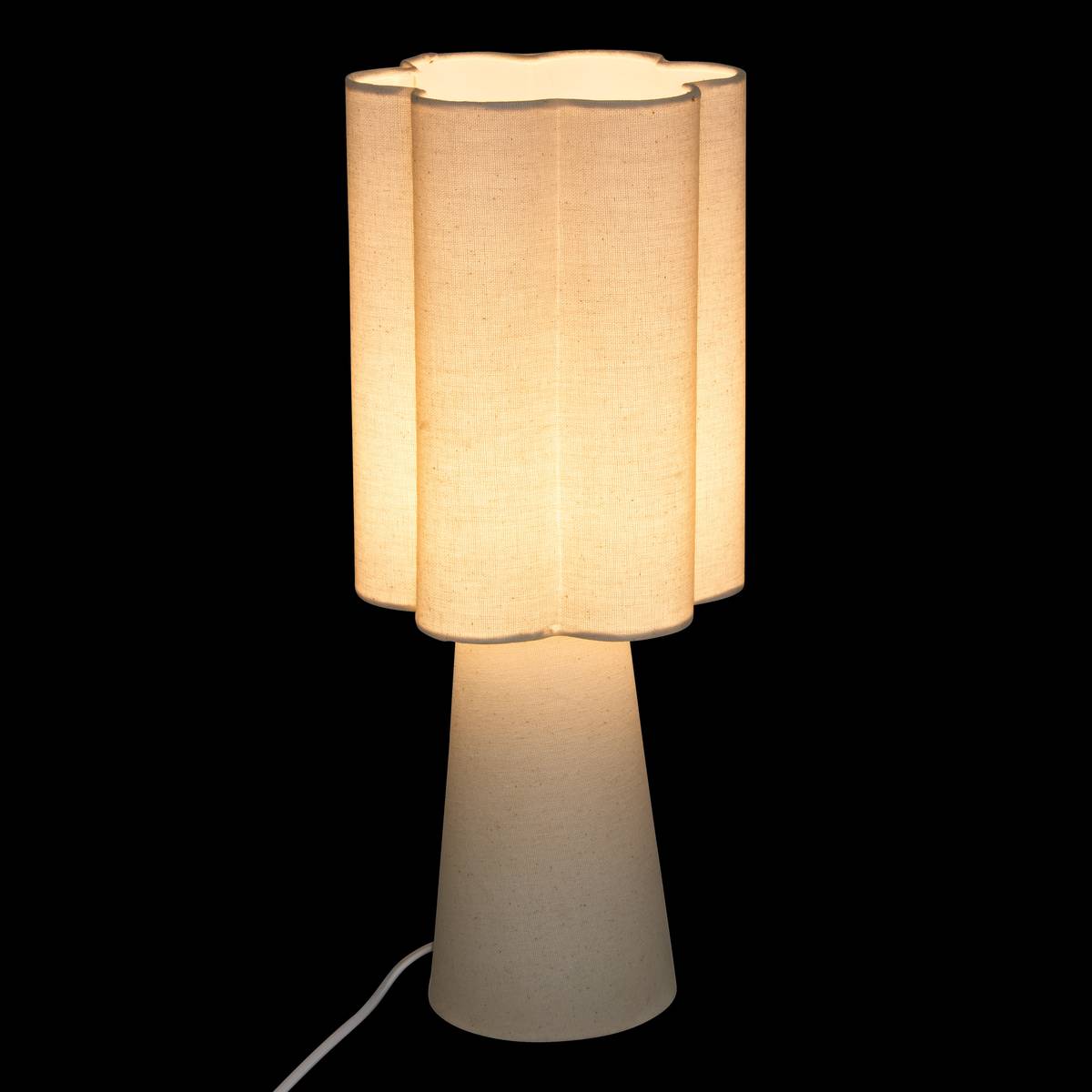 Lamp "Blanca" Beige linen, H.44 cm Linen beige