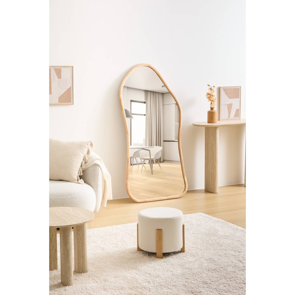 Mirror "Tamy" Beige, 150x74.5 cm Beige