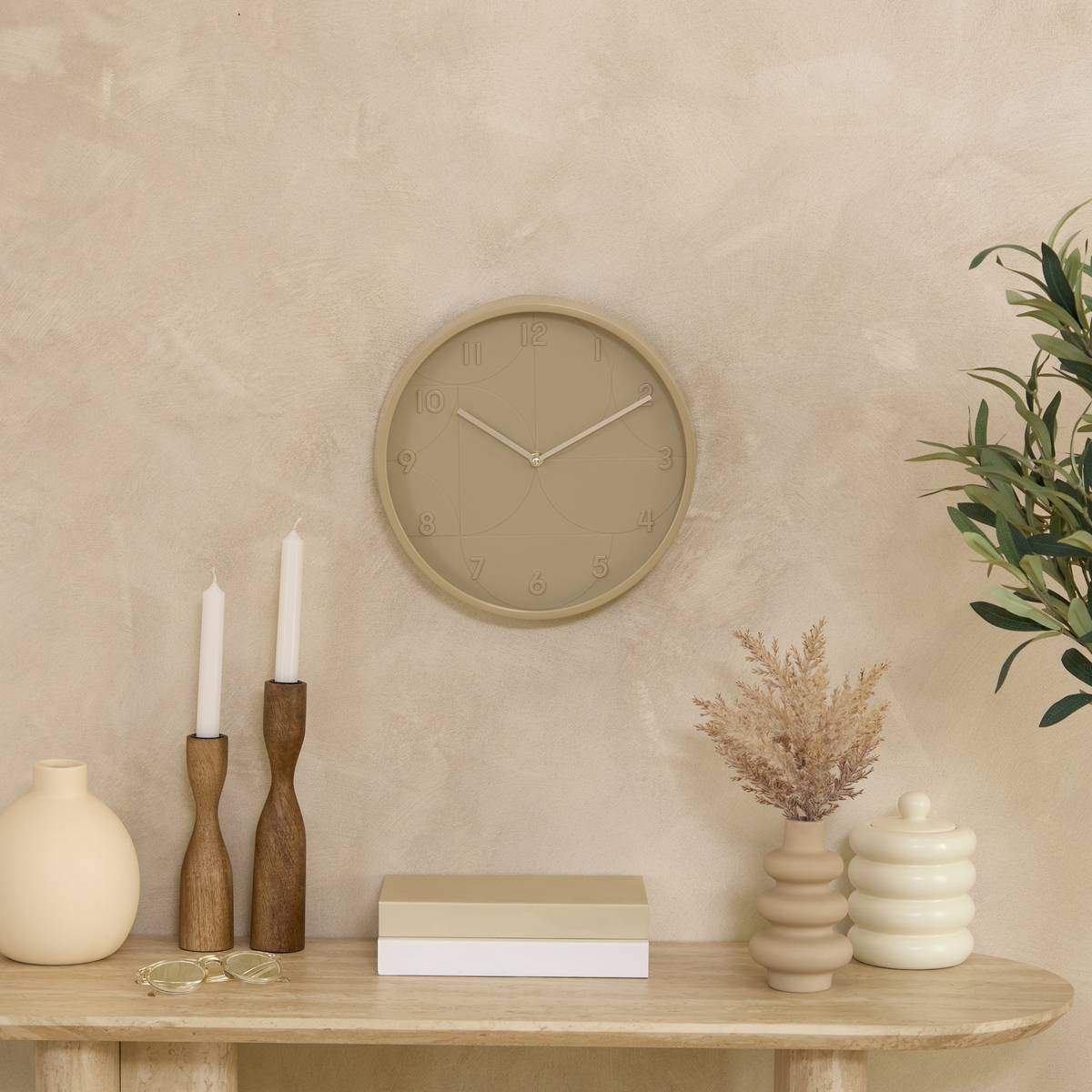 3D Clock "Samy" Sand, 30x4.2 cm Sand