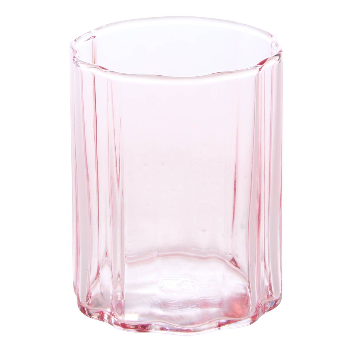 Set of 6 low tumblers "Rose Flower" 250 ml, glass, Pink Pink