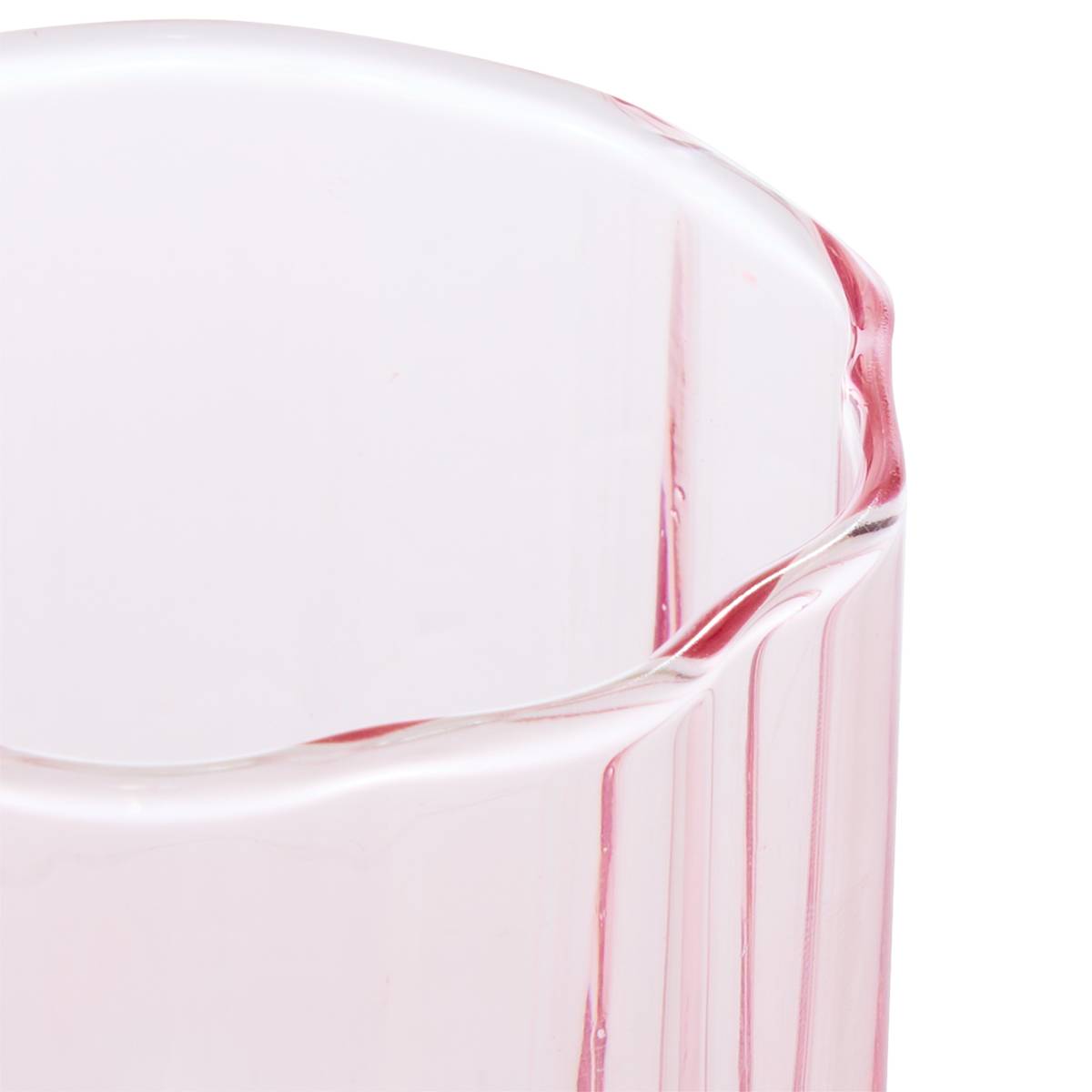 Set of 6 low tumblers "Rose Flower" 250 ml, glass, Pink Pink