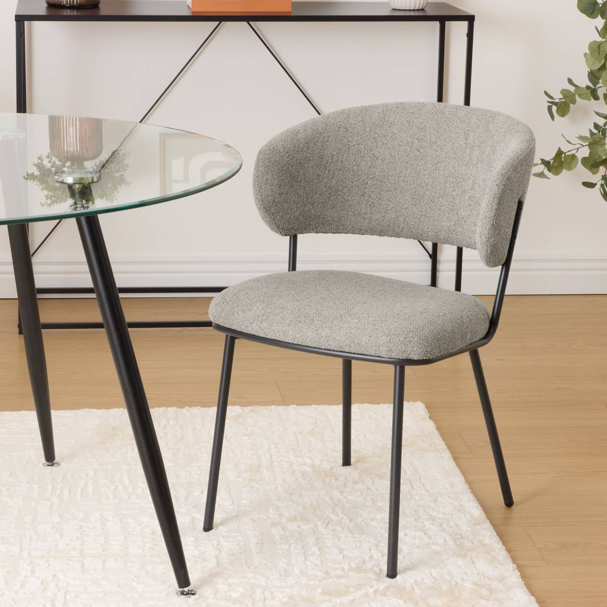 Set of 2 "Alba" chairs Steel, Polyester, Beige Beige