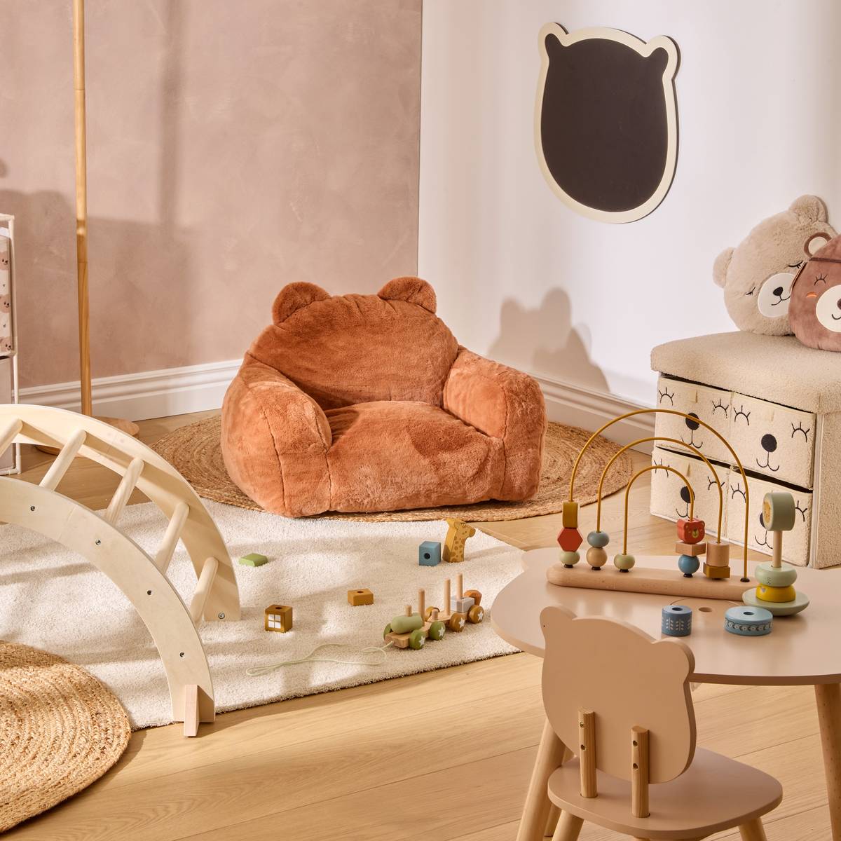 Children's armchair "Mamad" Brown Brown