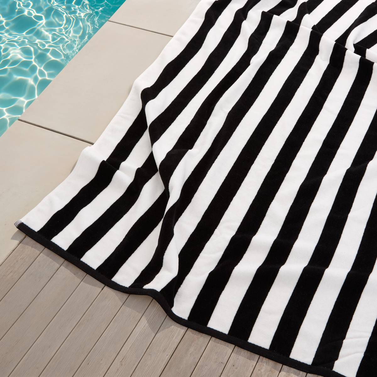 Towel "The Palm Resort" Black & White, 400 g/m2, 180x90 cm Noir & Blanc