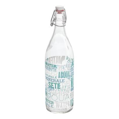 Bottle  "aqua" glass, multicolored