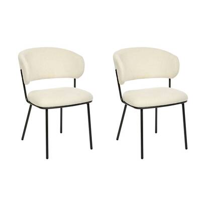 Set of 2 "alba" chairs steel, polyester, white
