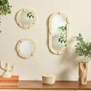 Set of 3D Mirrors "Anny" (Set of 3) Beige, 25x25 cm Beige