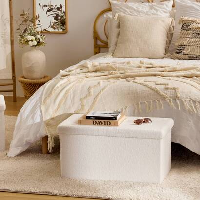 Pouf "jaiko" white, 76x38 cm