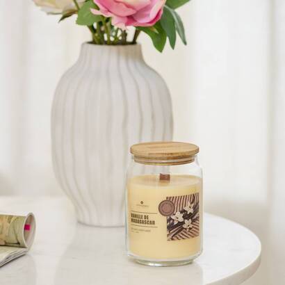 Scented candle round "viky" scent gourmet, vanilla, 435g