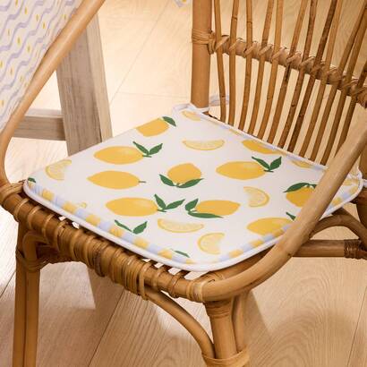 Chair pad "fruity" yellow, 39x39 cm