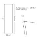 Set of 4 decorative wall panels "Bano" 60x30 cm, White White
