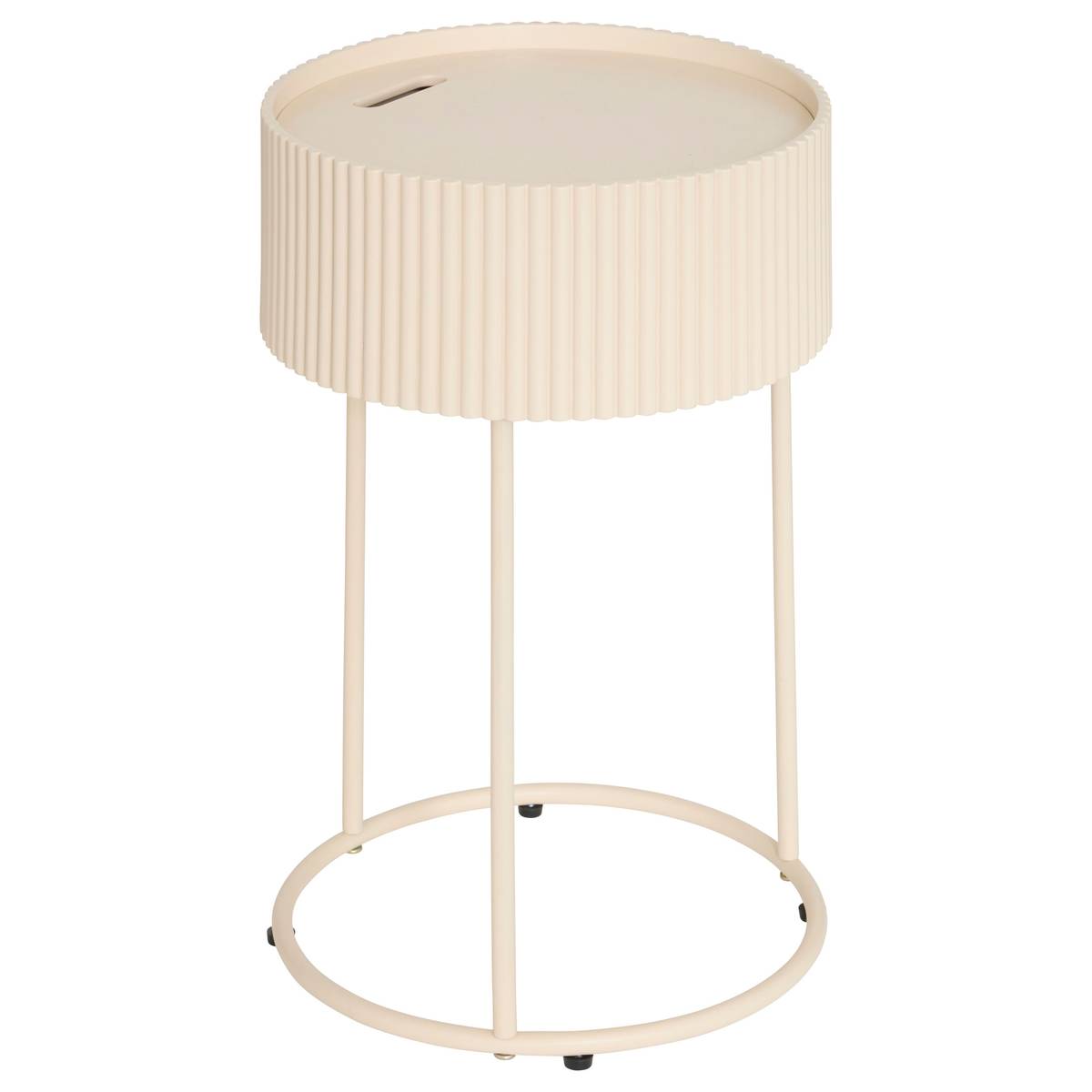 Side Table "Juna" Beige, Ø 33 cm Beige
