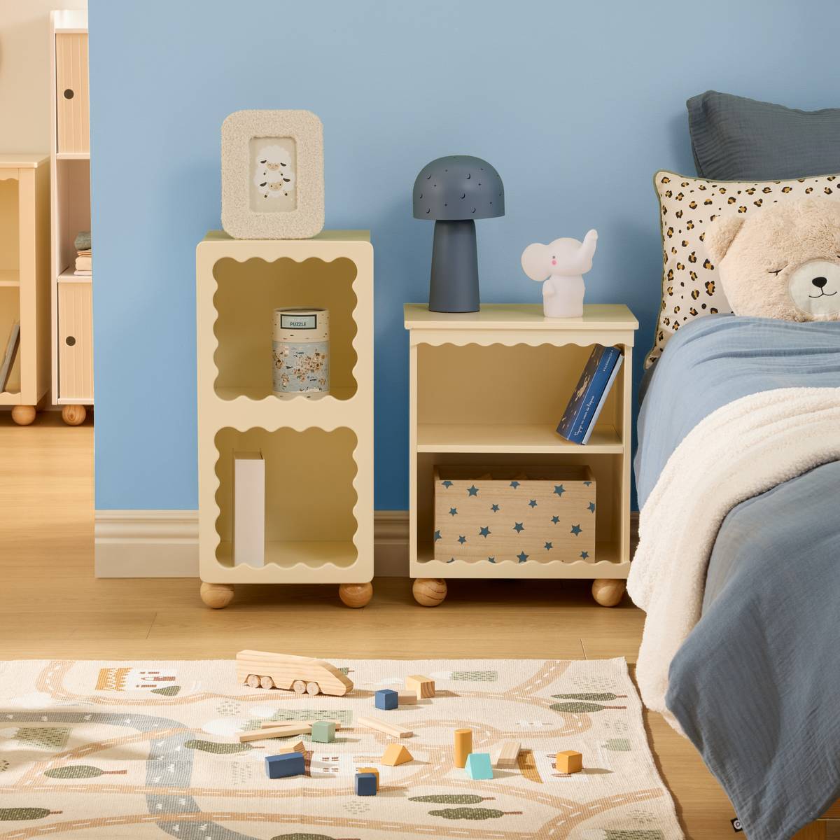 Children's bedside table with 1 shelf "Bouli" Beige, 40x30 cm Beige