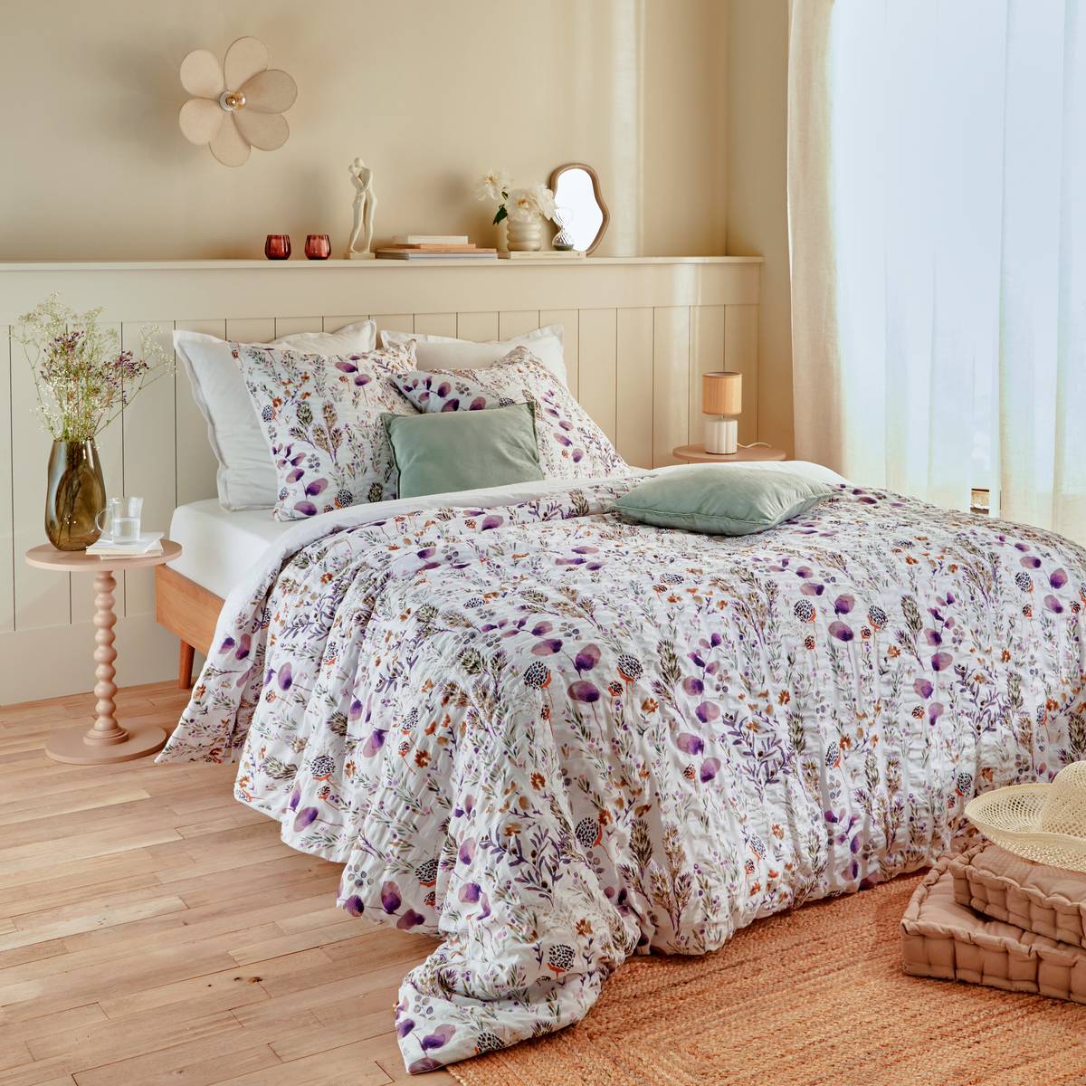 "Floral" Bedding Set White, 240x220 cm White 1
