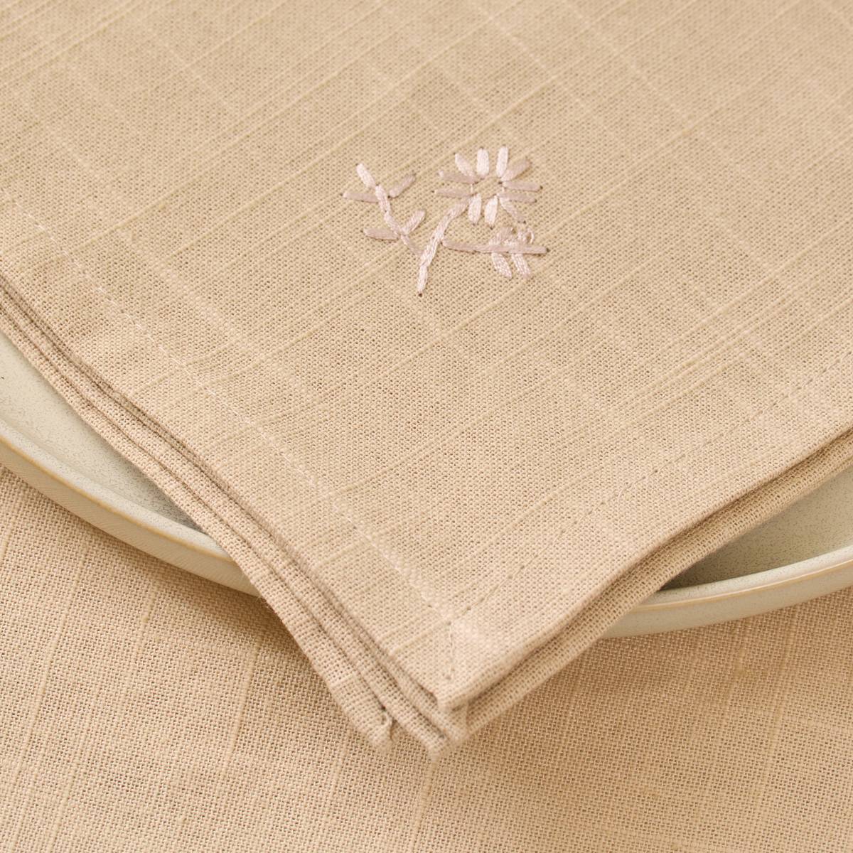 Set of 4 "Joy" napkins Beige linen, 180 g/m2, 40x40 cm Linen beige