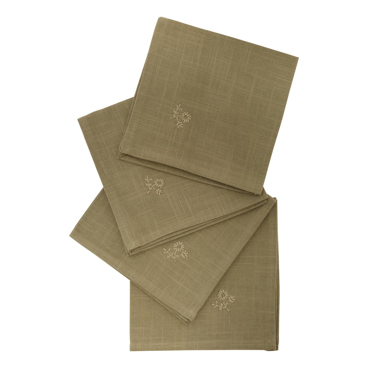 Set of 4 "Joy" napkins Khaki green, 180 g/m2, 40x40 cm Khaki green