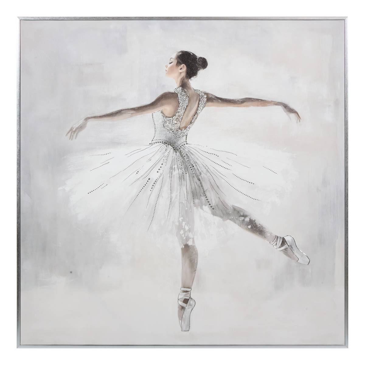 Framed Canvas Print "Vivi" Grey, 78x78 cm Grey