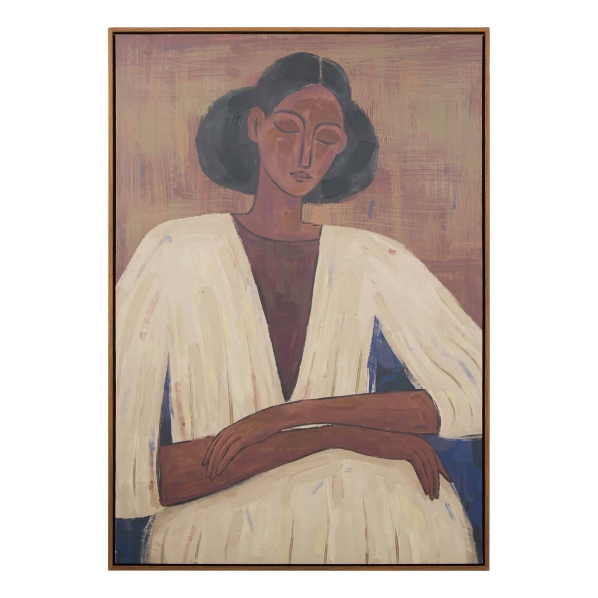 Framed Painting 'Aicha' Brown, 70x100 cm Brown