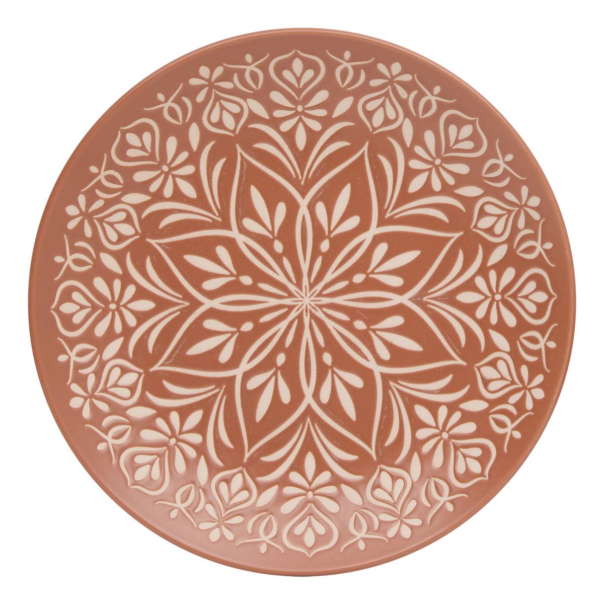 Dessert plate "Ines" stoneware (ceramic), D.20.5 cm Terracotta