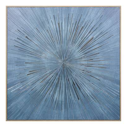 Framed canvas print "stan" blue, 78x78 cm