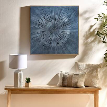 Framed canvas print "stan" blue, 78x78 cm