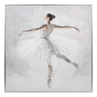 Framed canvas print "vivi" grey, 78x78 cm