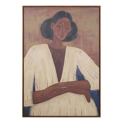 Framed painting 'aicha' brown, 70x100 cm