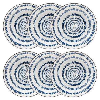 Set of 6 soup plates "umami" porcelain, d.20 cm, blue