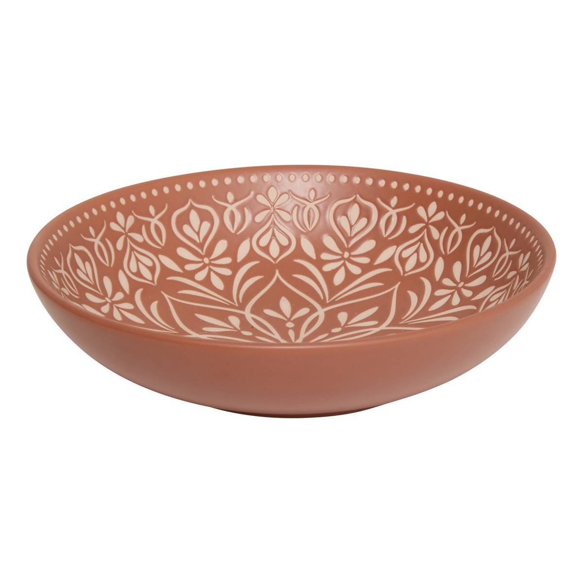 Set of 6 "Ines" deep plates stoneware (ceramic), D.20.5 cm Terracotta