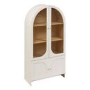 4-door 4-shelf display cabinet "Rose Blossom" Ivory, 180x91 cm Ivory