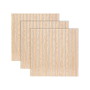 Set of 3 "Colva" wood slat decorative panels Light oak effect, Greige background, 60x60 cm Light oak effect / Grey background