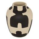 Vase "Nyero" Dolomite, Black & White, H.31.5 cm Noir & Blanc