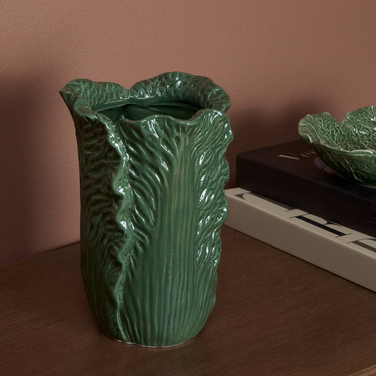Vase "Lisiere" Dolomite, Green, H.20 cm Green