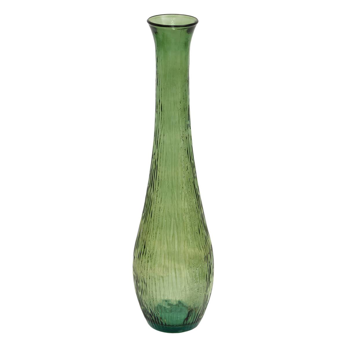 Vase "Caria" Recycled glass, Khaki green, H.99 cm Khaki green