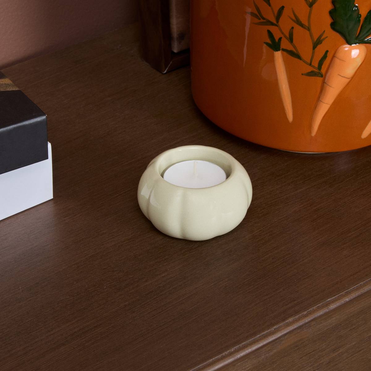 Candle holder "Lisiere" Dolomite, Multicolored, H.6.8 cm Multicolored