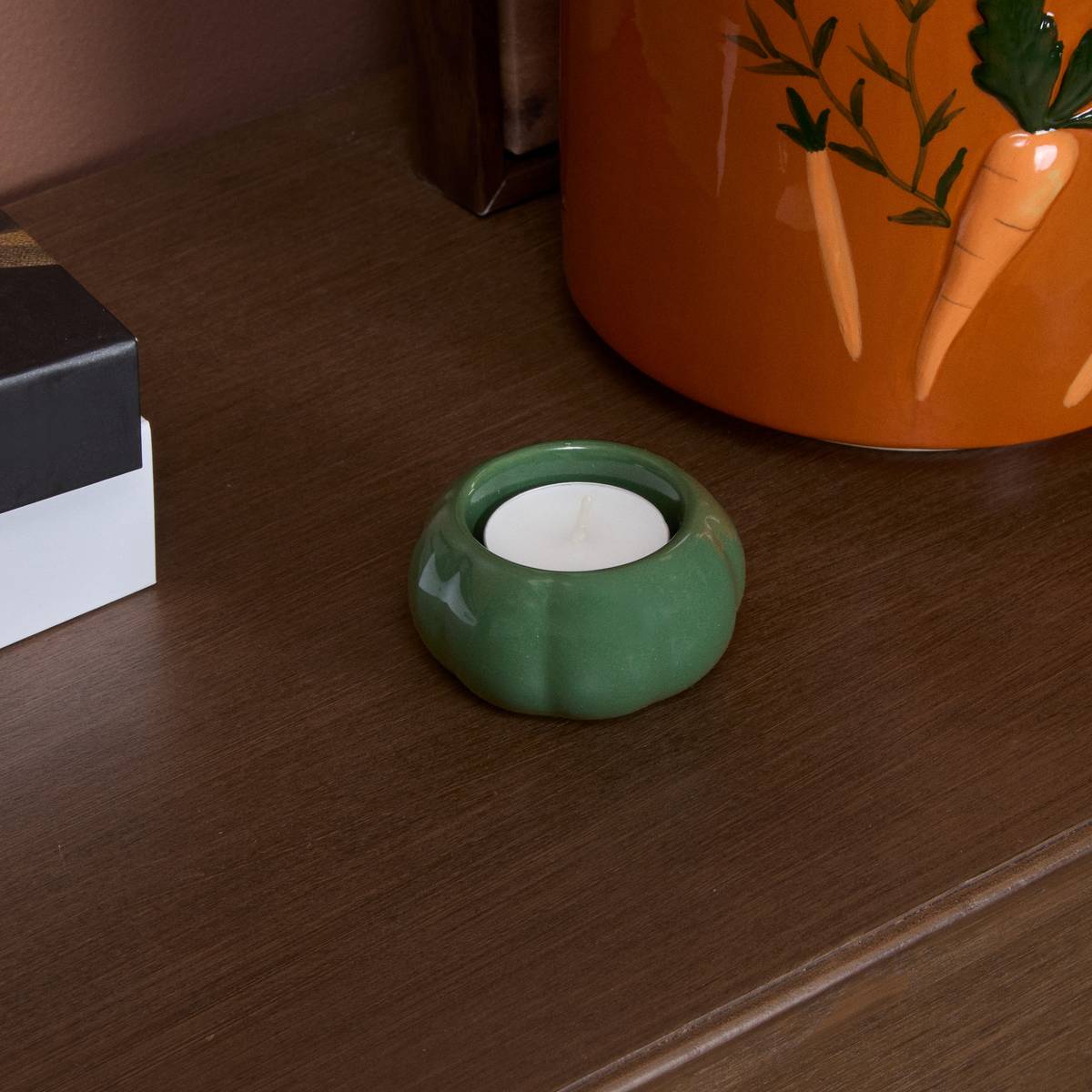 Candle holder "Lisiere" Dolomite, Multicolored, H.6.8 cm Multicolored