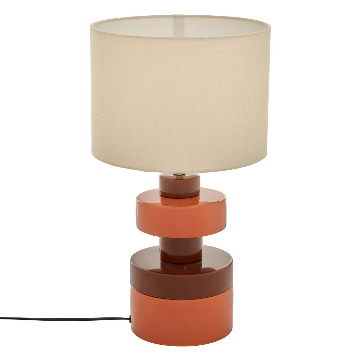 Lamp "Fiva" Linen, Bordeaux, H.50 cm Bordeaux
