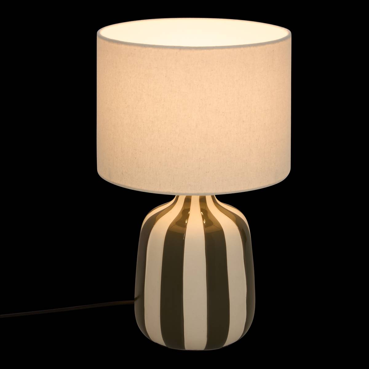 Lamp "Vilma" Linen, Khaki green, H.41.5 cm Khaki green