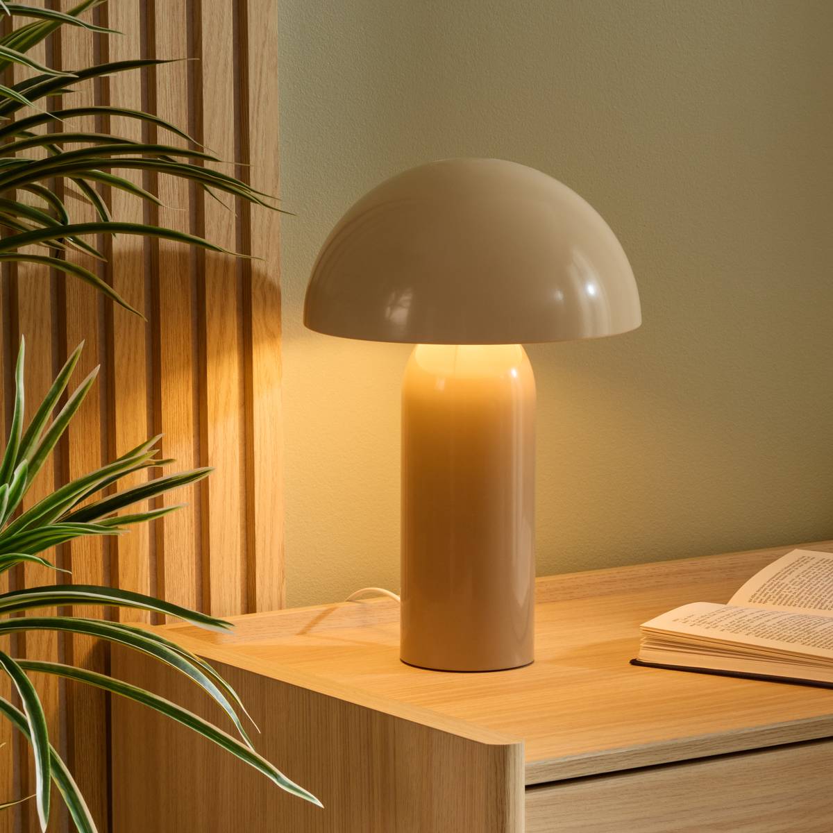 Lamp "Lito" Steel, Beige, H.37 cm Beige