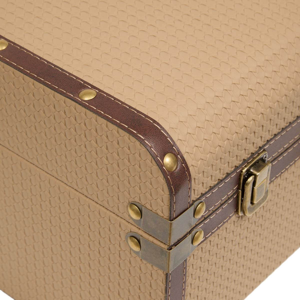 Set of 2 rectangular trunks "Bonie" Beige, L.40/45.5 cm Beige
