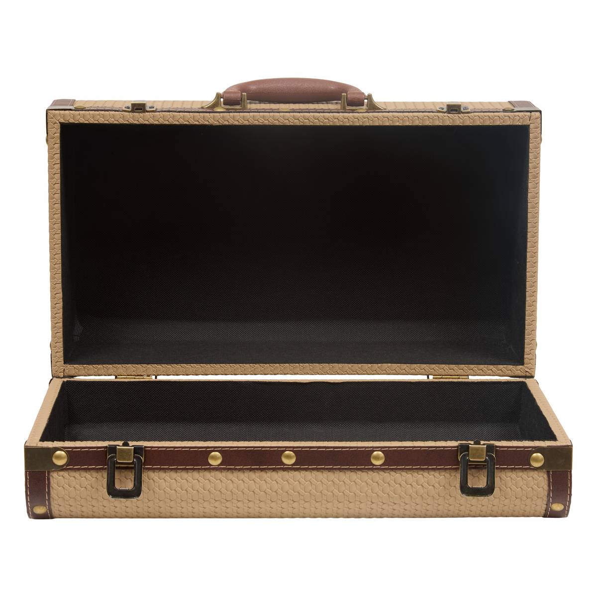 Set of 2 rectangular trunks "Bonie" Beige, L.40/45.5 cm Beige