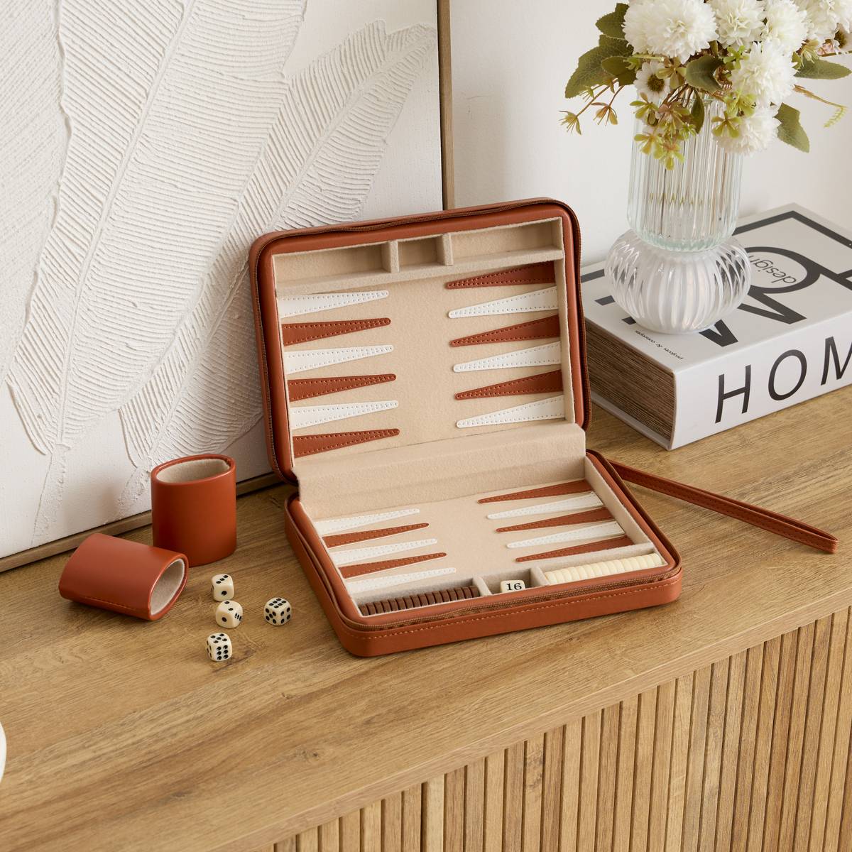 Backgammon "Mady" 18x5 cm CAMEL